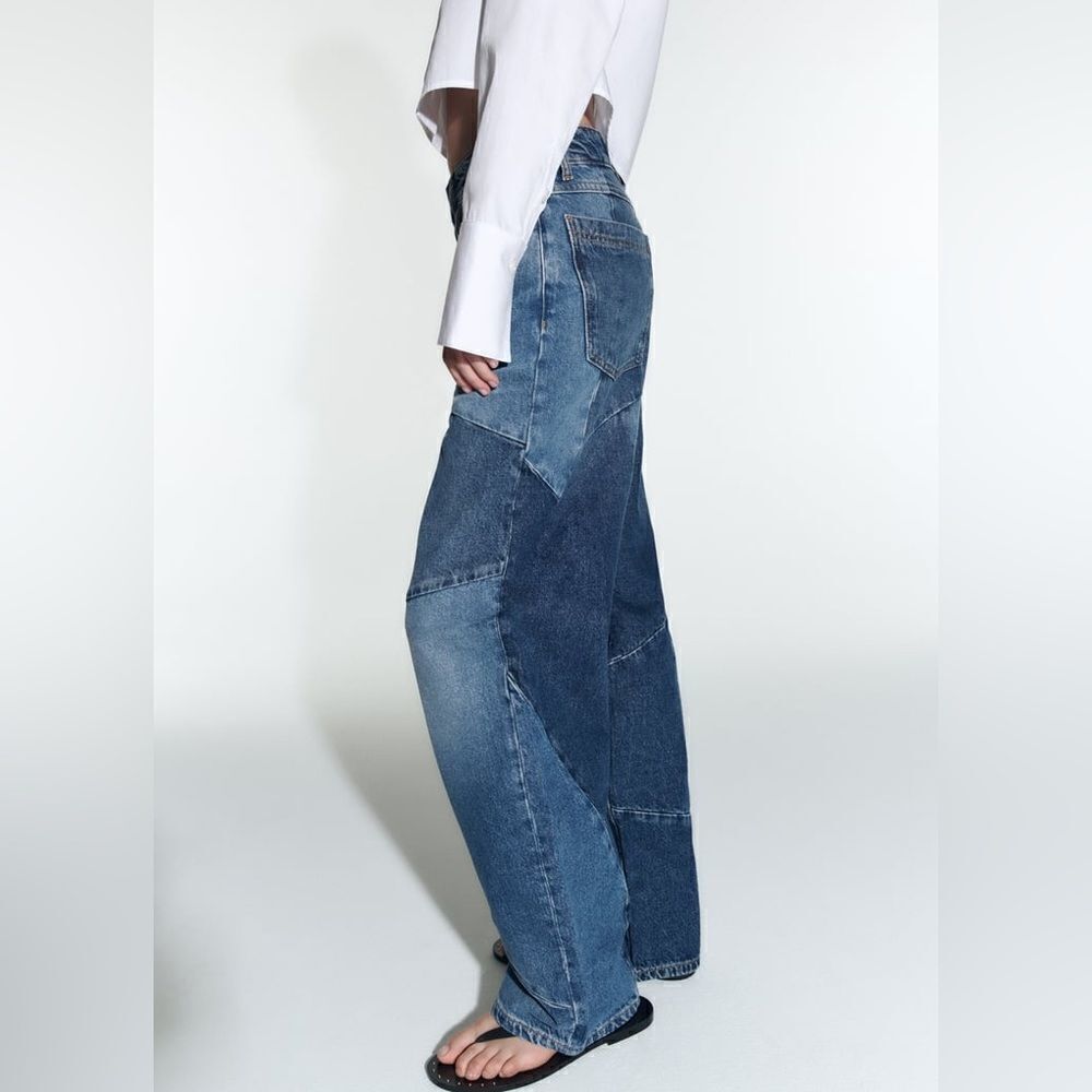 Zara ZW PATCHWORK JEANS NEW - Picture 6 of 10